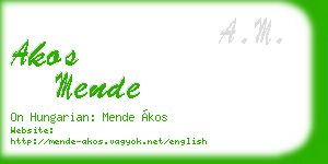 akos mende business card