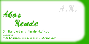 akos mende business card